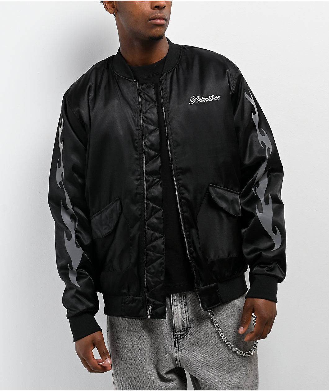 Primitive Capital Black Bomber Jacket