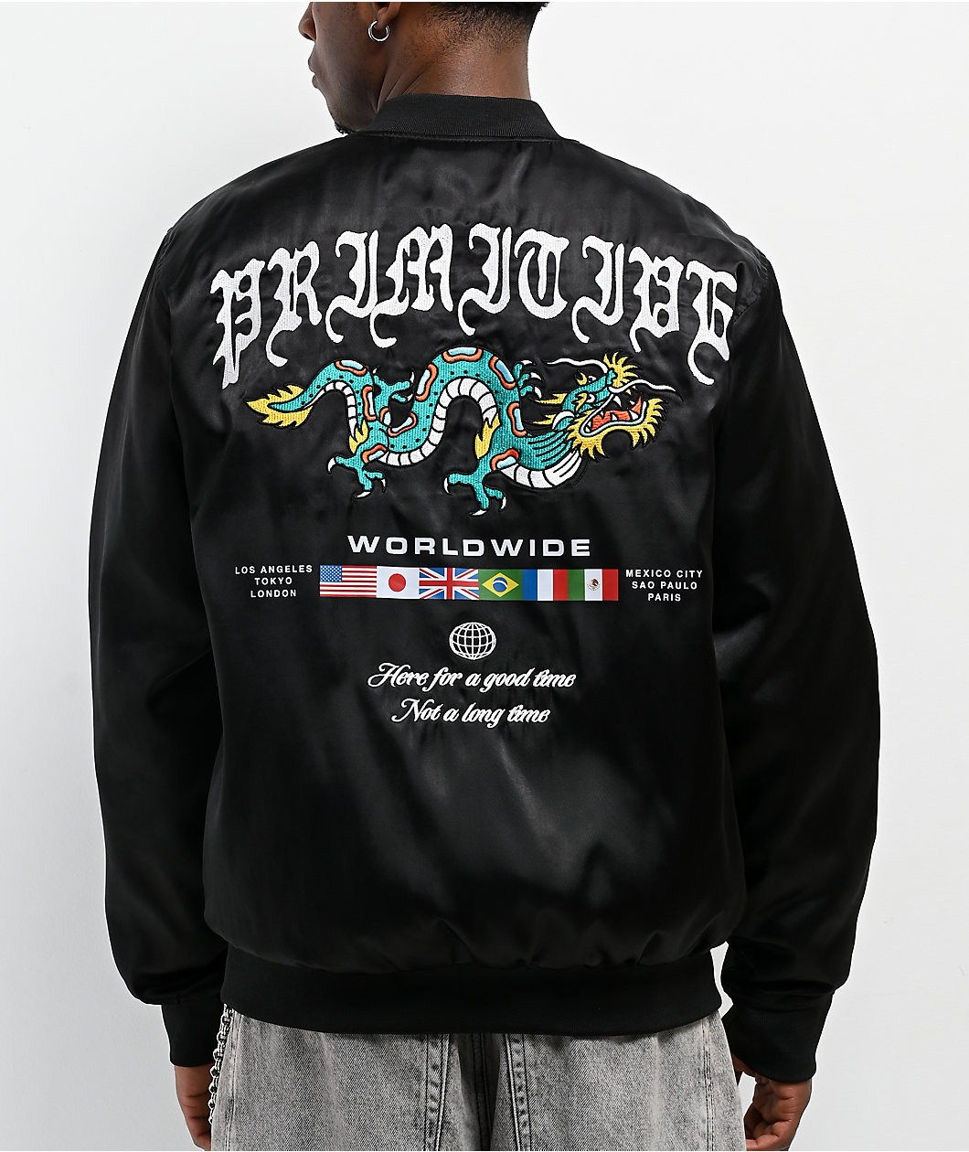 Primitive Capital Black Bomber Jacket