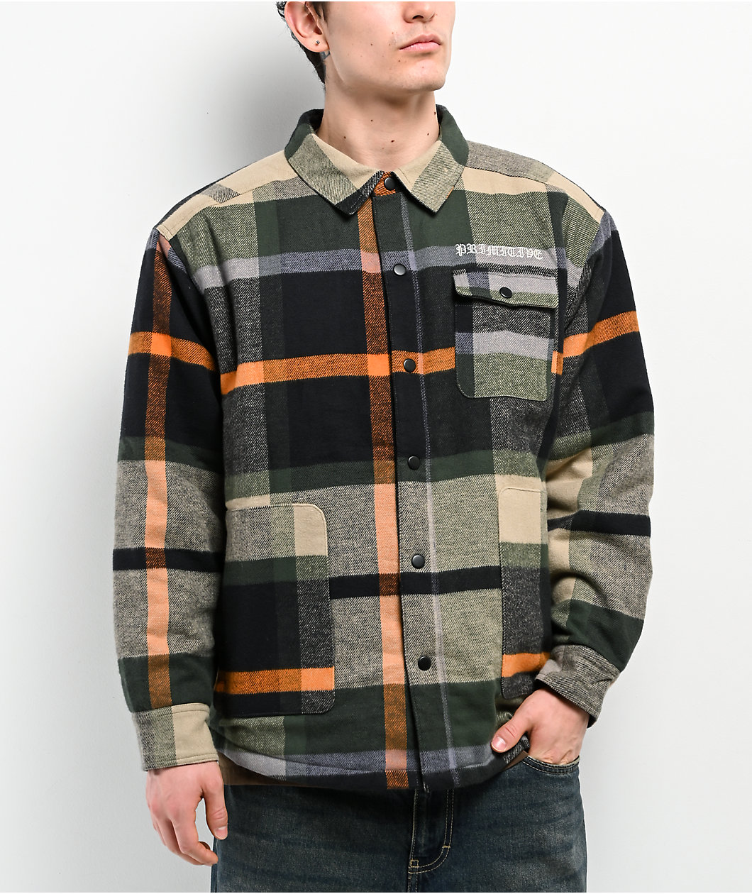 Primitive Circuit Green Flannel Jacket