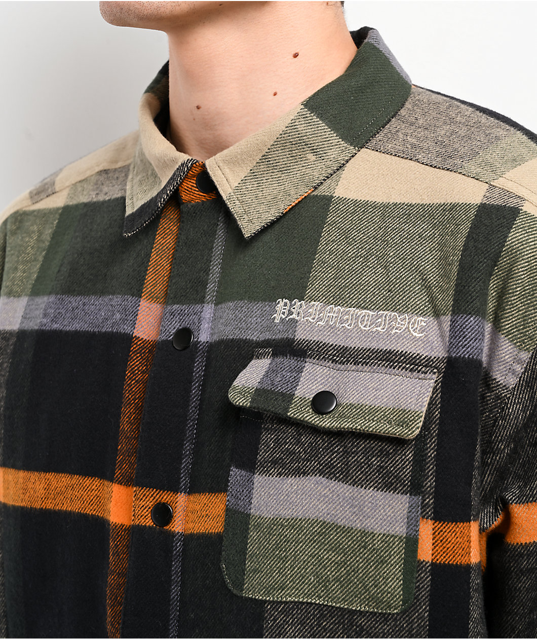 Primitive Circuit Green Flannel Jacket