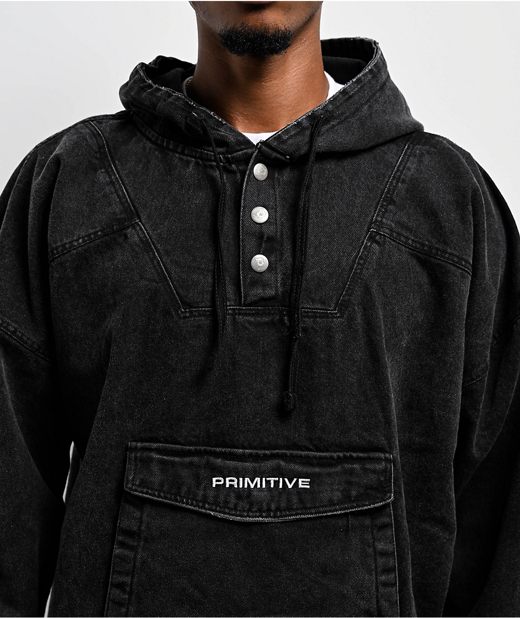 Primitive Emporer Anorak Black Wash Denim Jacket