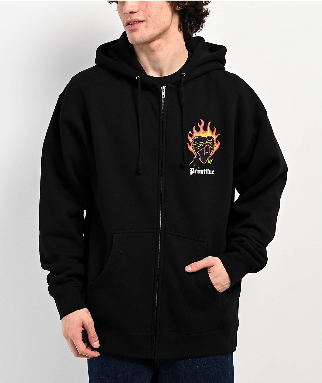 Primitive Flames Black Zip Hoodie