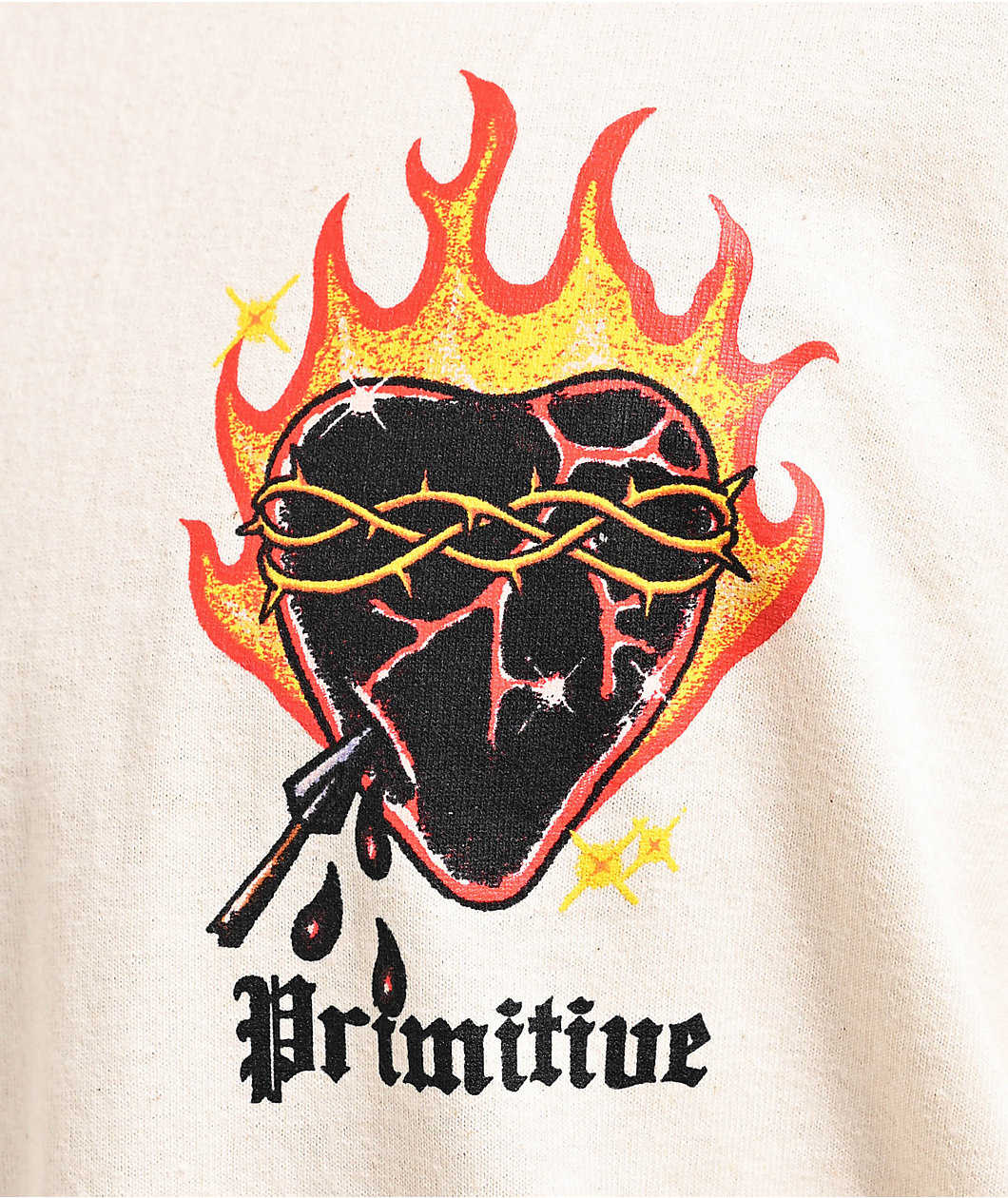 Primitive Flames Cream T-Shirt