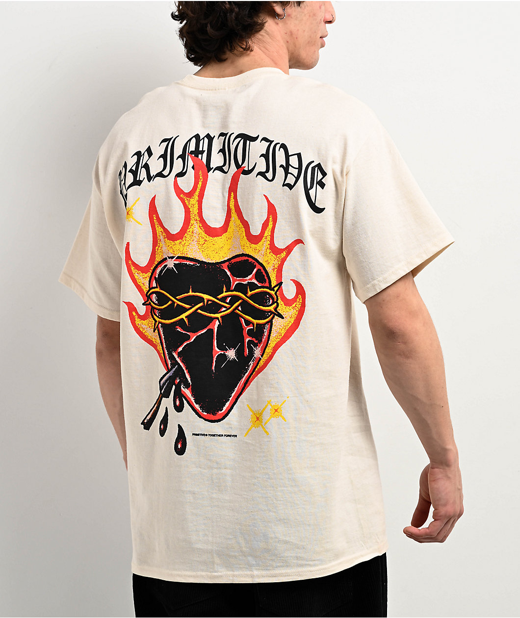 Primitive Flames Cream T-Shirt