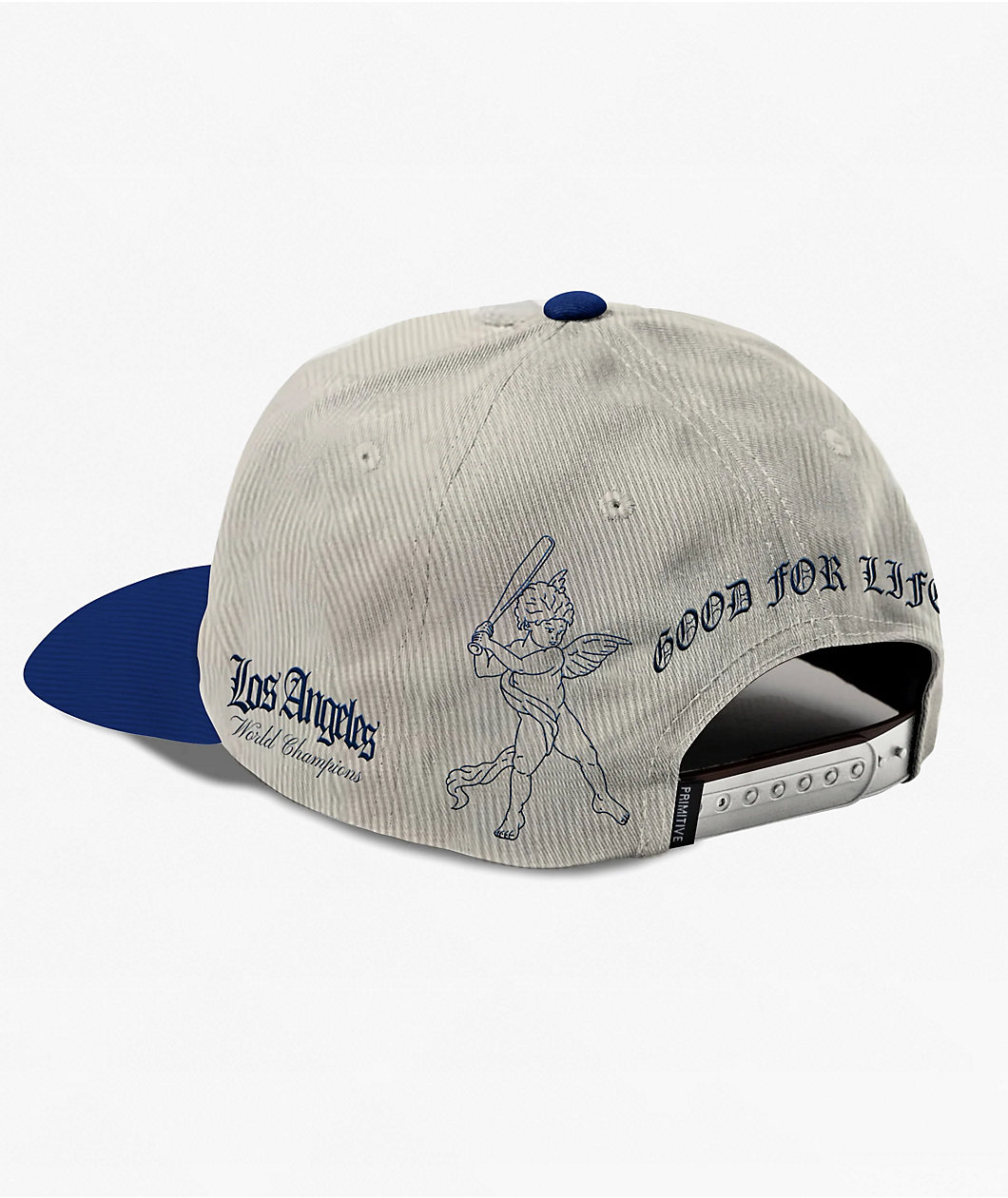 Primitive Loyalty A-Frame Natural & Blue Corduroy Snapback Hat