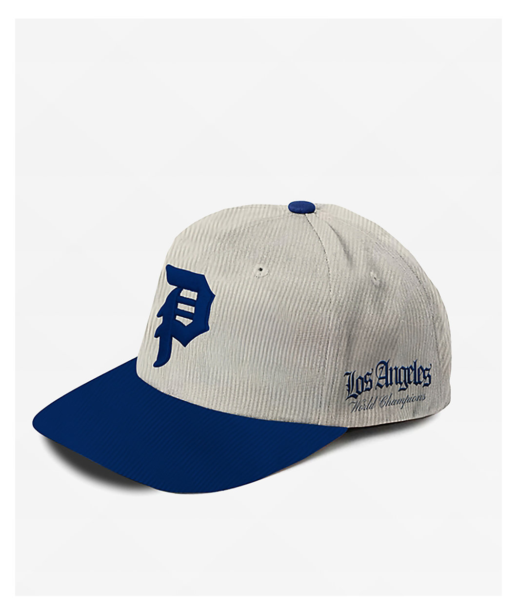 Primitive Loyalty A-Frame Natural & Blue Corduroy Snapback Hat