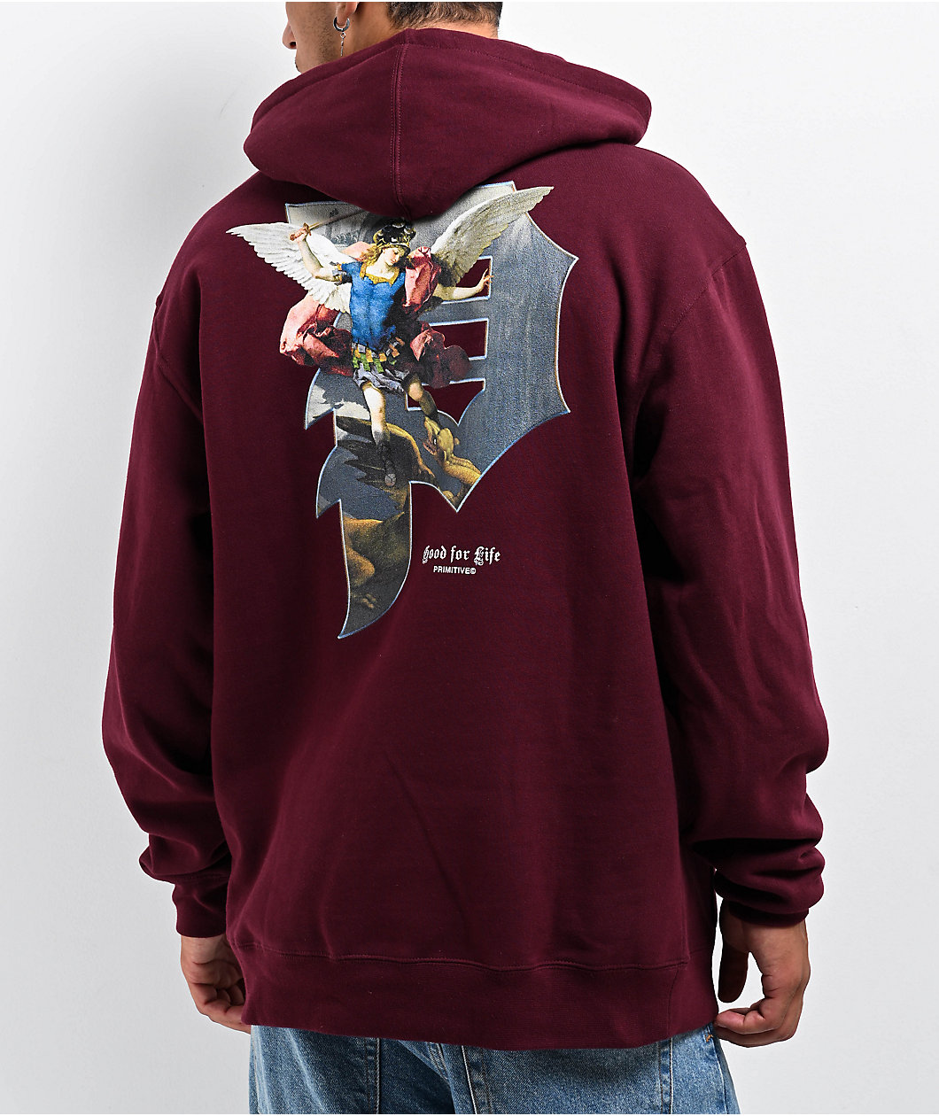 Primitive Redemption Maroon Hoodie Liberty Center