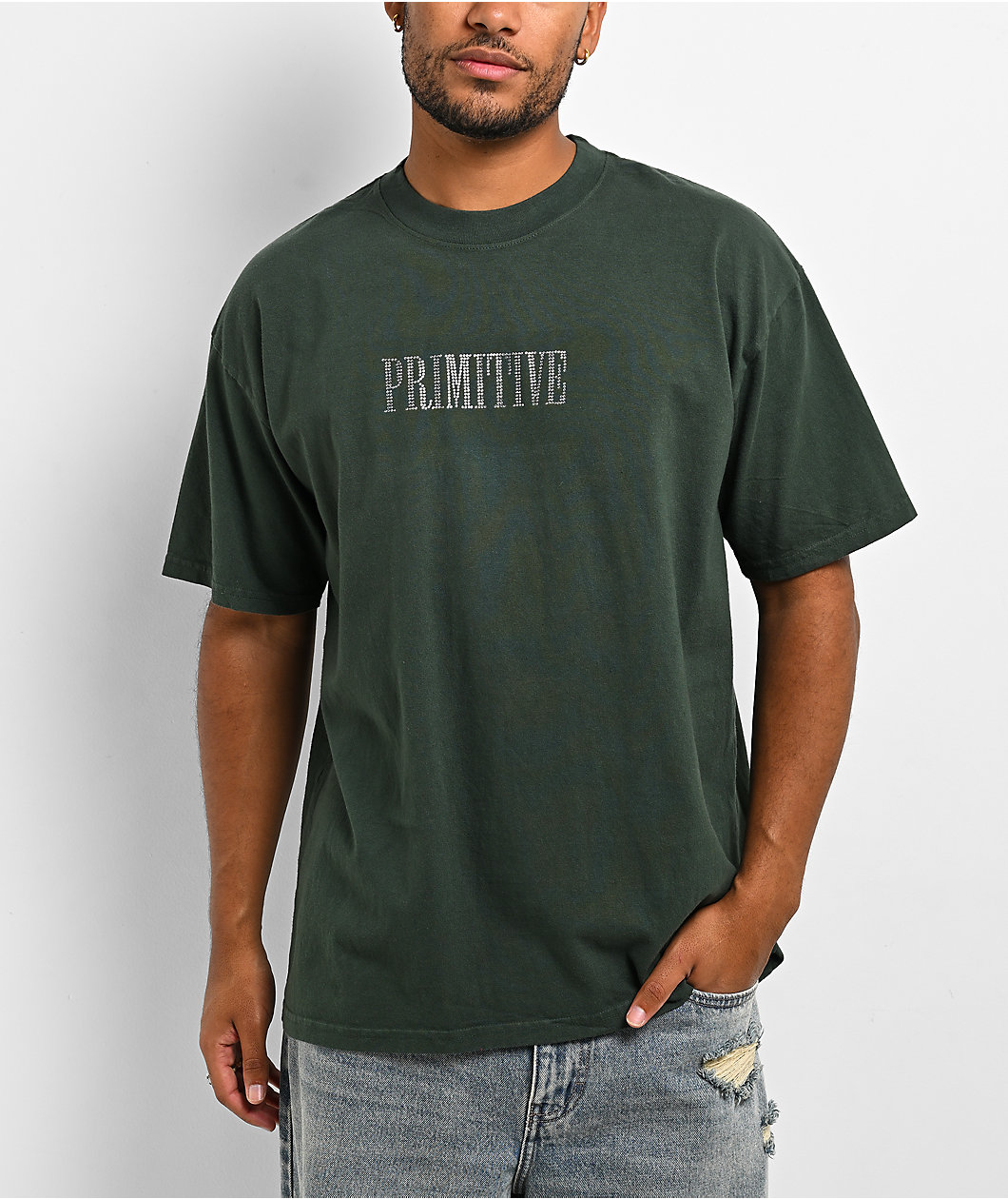 Primitive Shakers Rhinestone Green Heavyweight T-Shirt