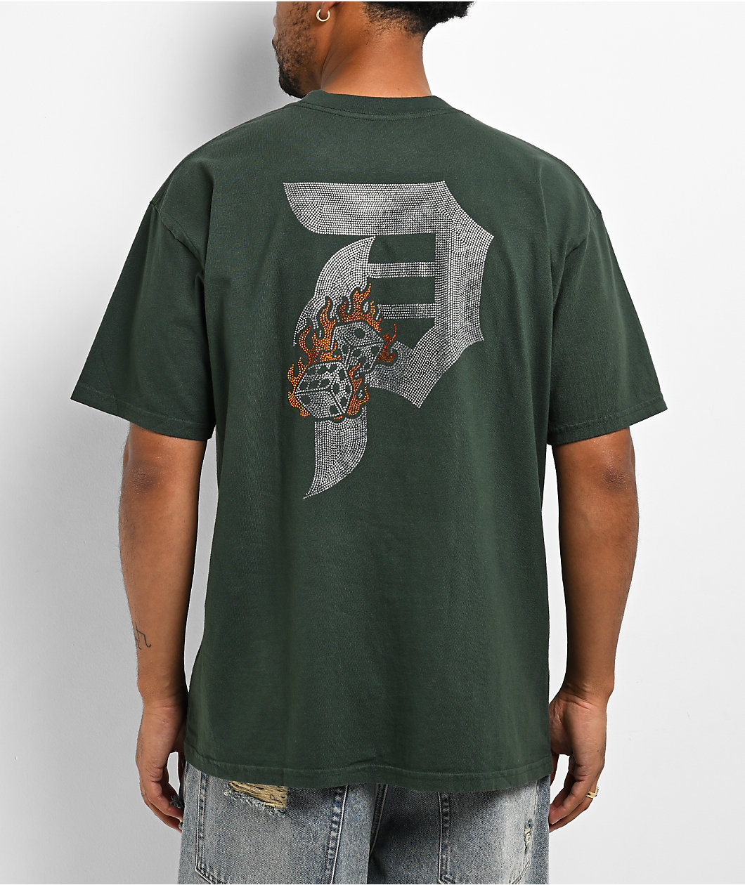 Primitive Shakers Rhinestone Green Heavyweight T-Shirt
