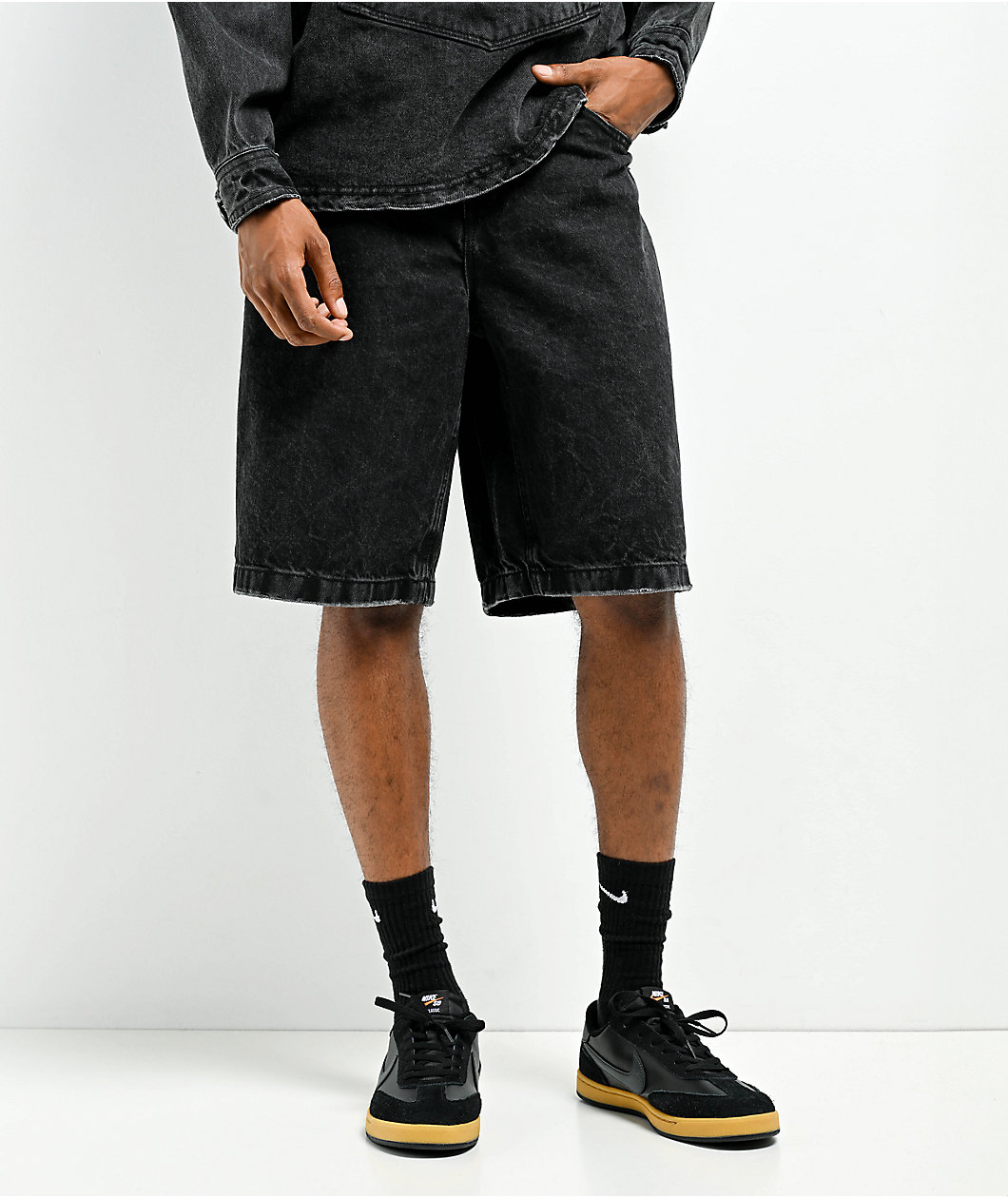 Primitive Temptation Black Wash Denim Shorts