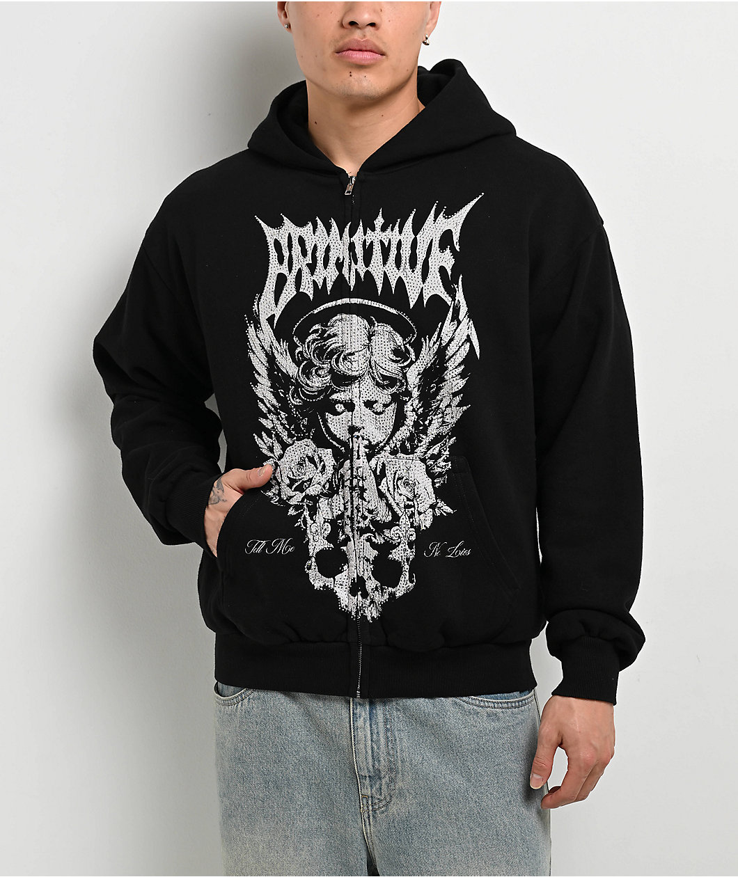 Primitive Thinker Black Zip Hoodie