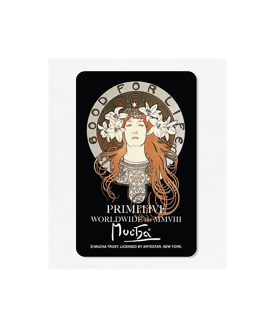 Primitive x Alphonse Mucha Plume Sticker