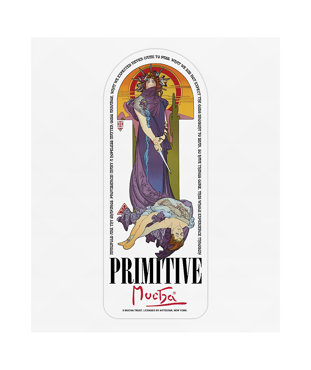Primitive x Alphonse Mucha Tragedy Sticker