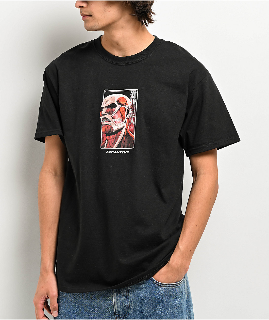 Primitive x Attack On Titan Colossal Dirty P Black T-Shirt