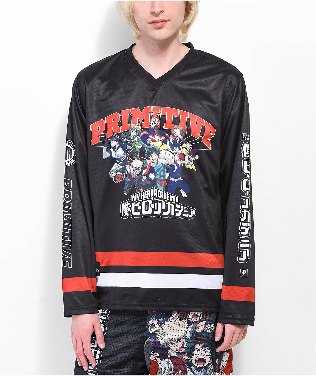 Primitive x My Hero Academia Black Hockey Jersey