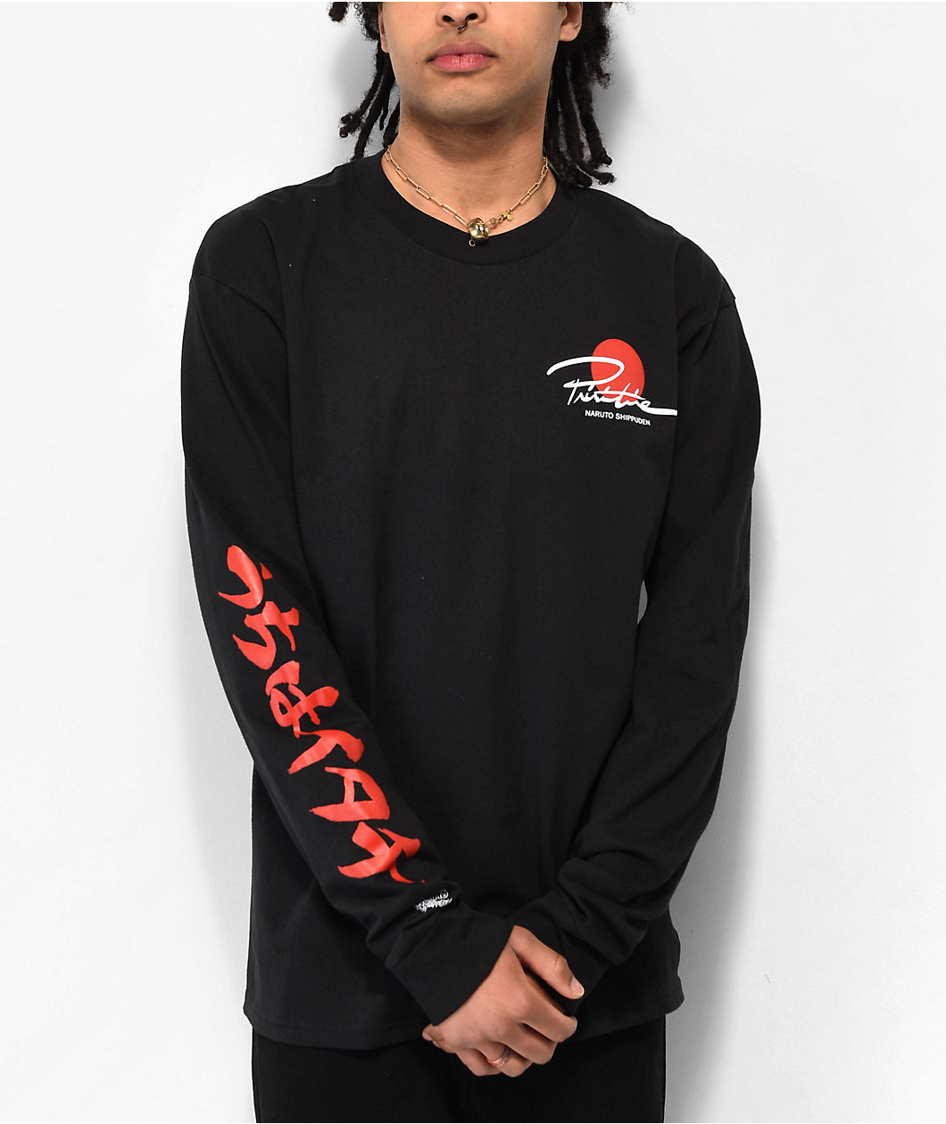 Primitive x Naruto Shippuden Itachi Warning Black Long Sleeve T-Shirt