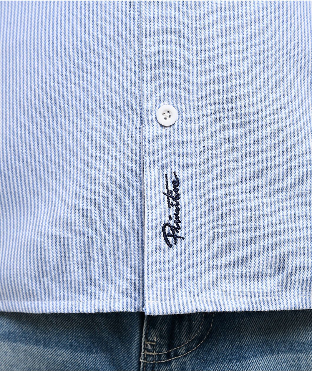 Primitive x Sublime Day Shift Blue Stripe Short Sleeve Button Up Shirt