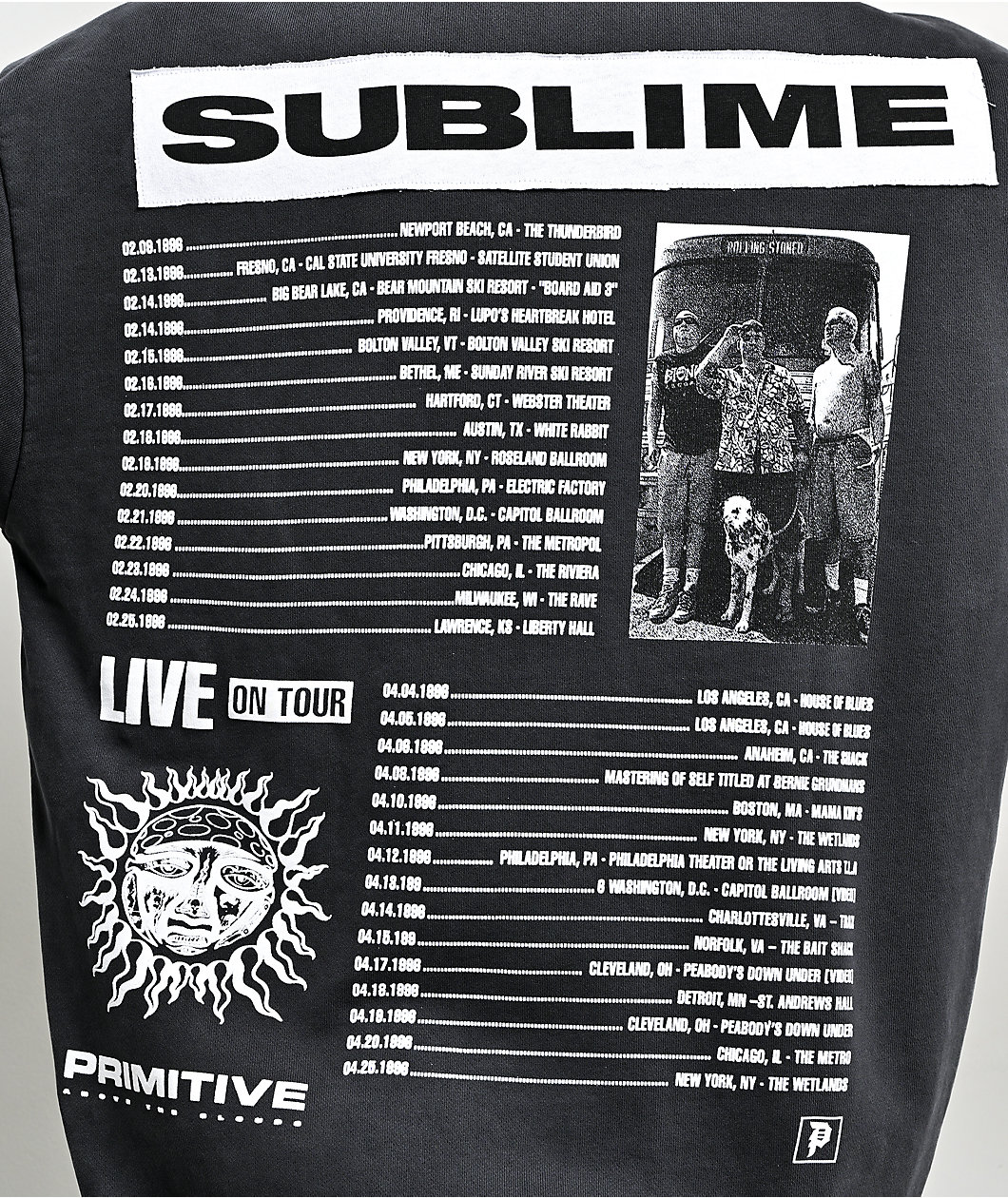 Primitive x Sublime Rise Black Wash Heavyweight Zip Hoodie
