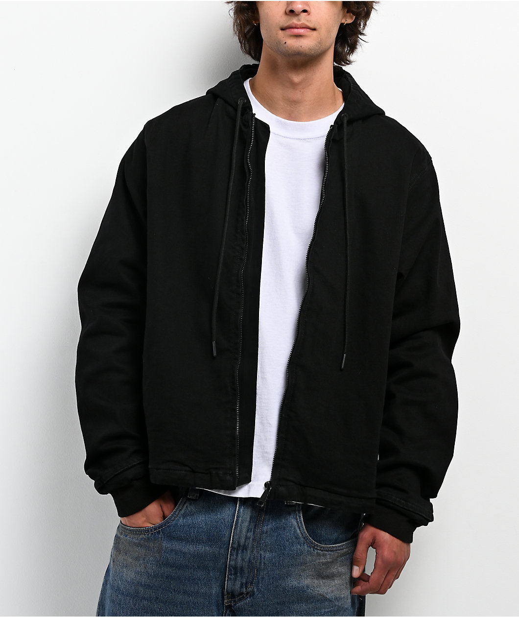 Pro Club Black Heavyweight Denim Zip Hoodie