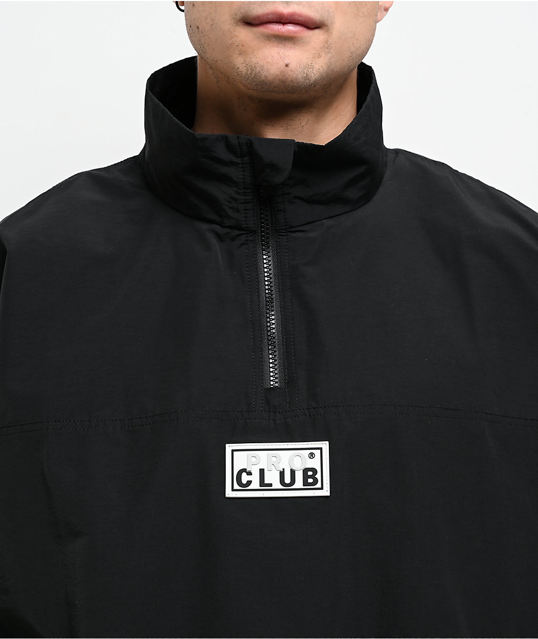 Pro Club Black Quarter Zip Track Jacket