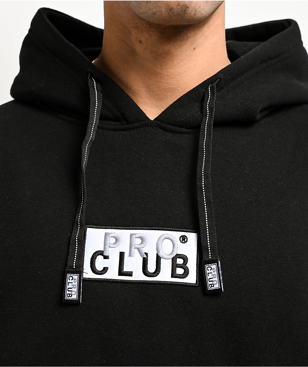 Pro Club Embroidered Logo Black Hoodie | Hamilton Place