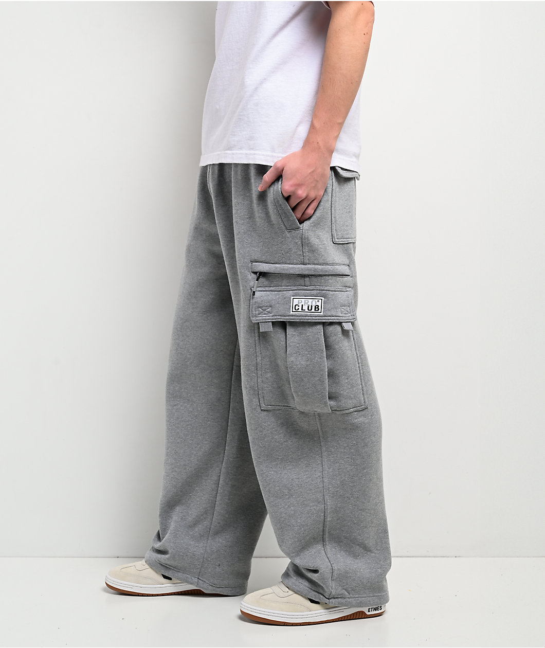 Pro Club Grey Heavyweight Cargo Sweatpants