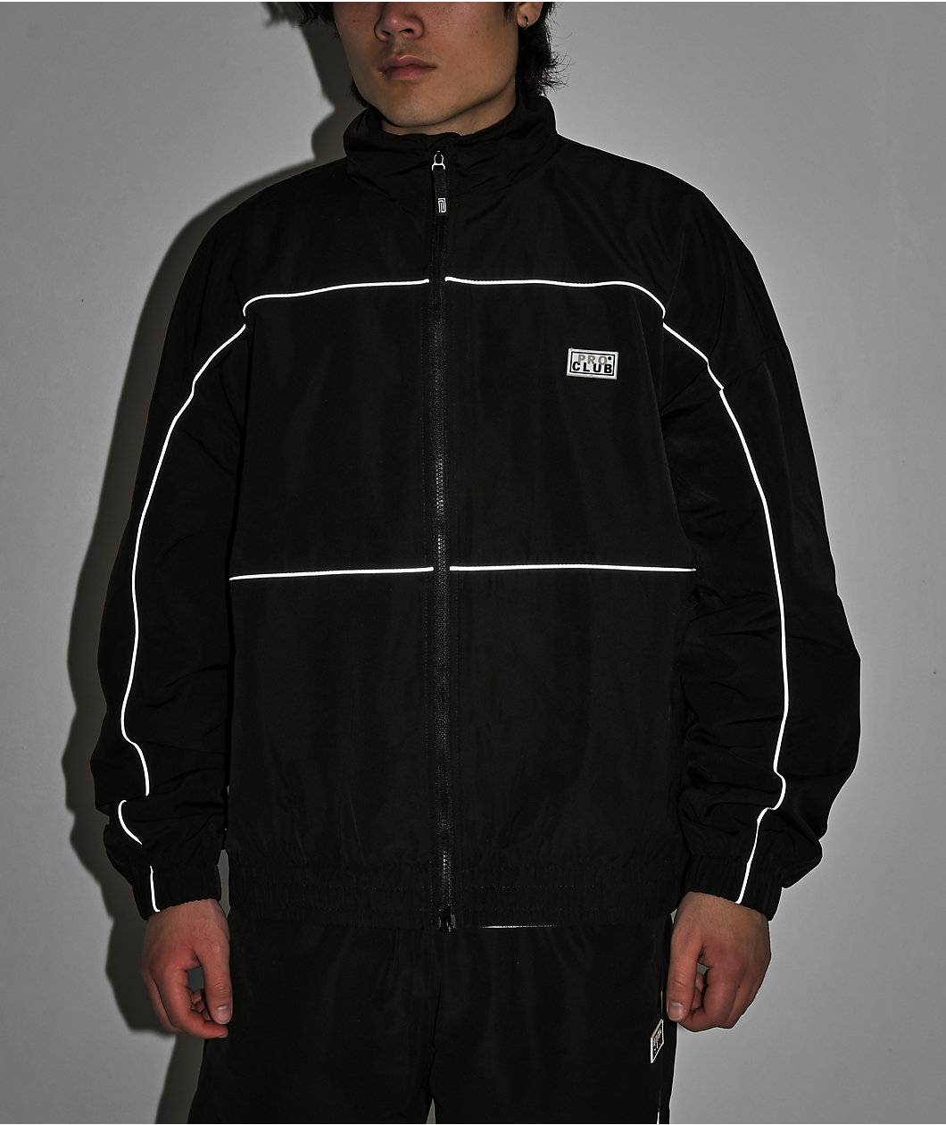 Pro Club Heavyweight Black Zip Track Jacket