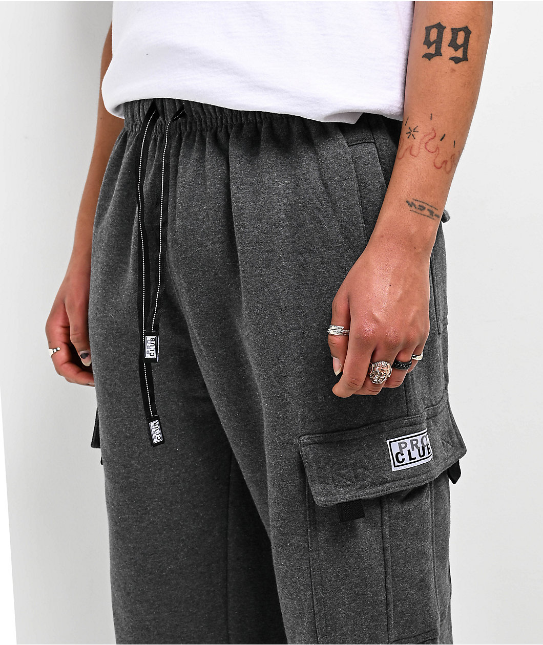 Pro Club Heavyweight Charcoal Cargo Sweatpants