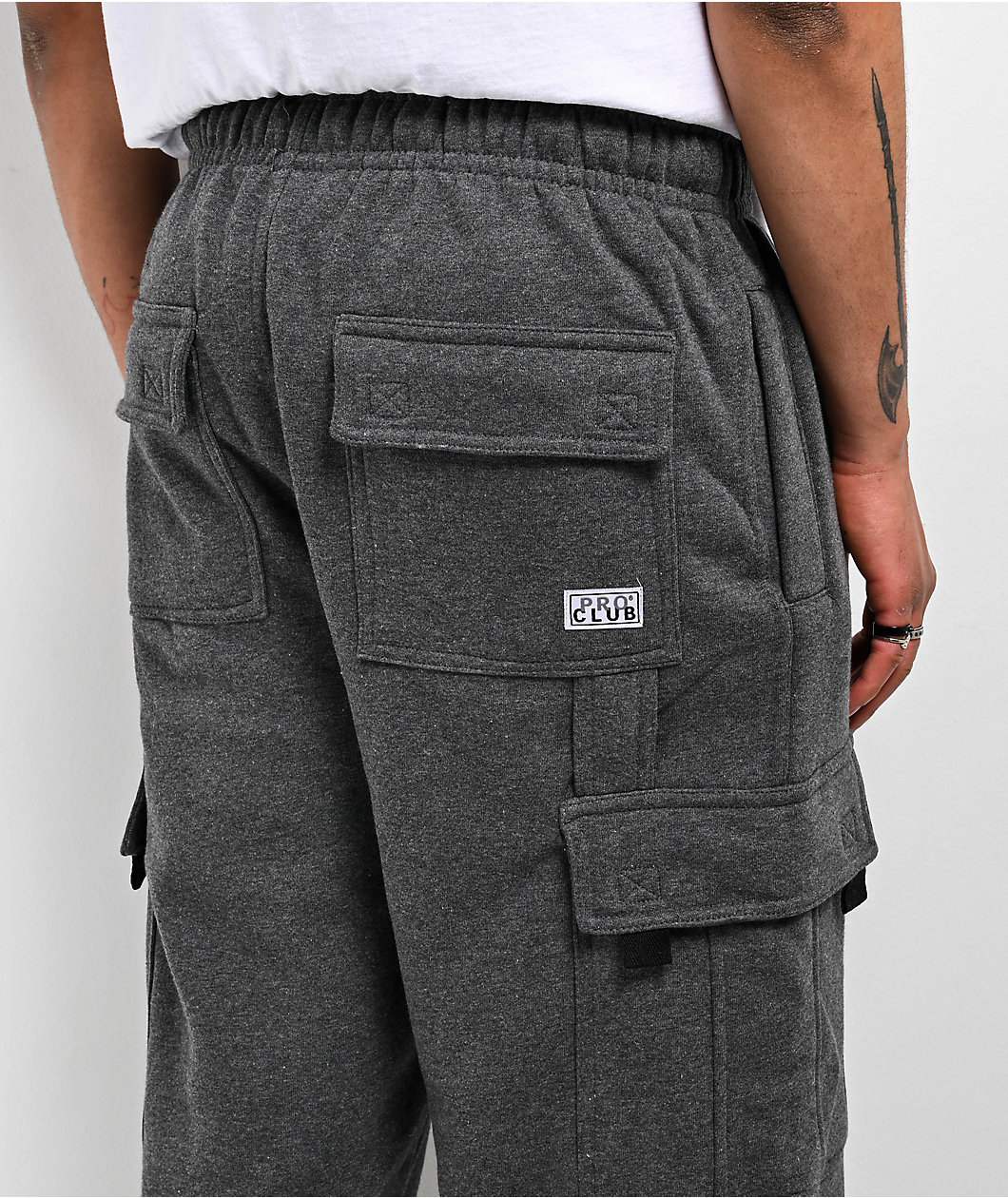 Pro Club Heavyweight Charcoal Cargo Sweatpants