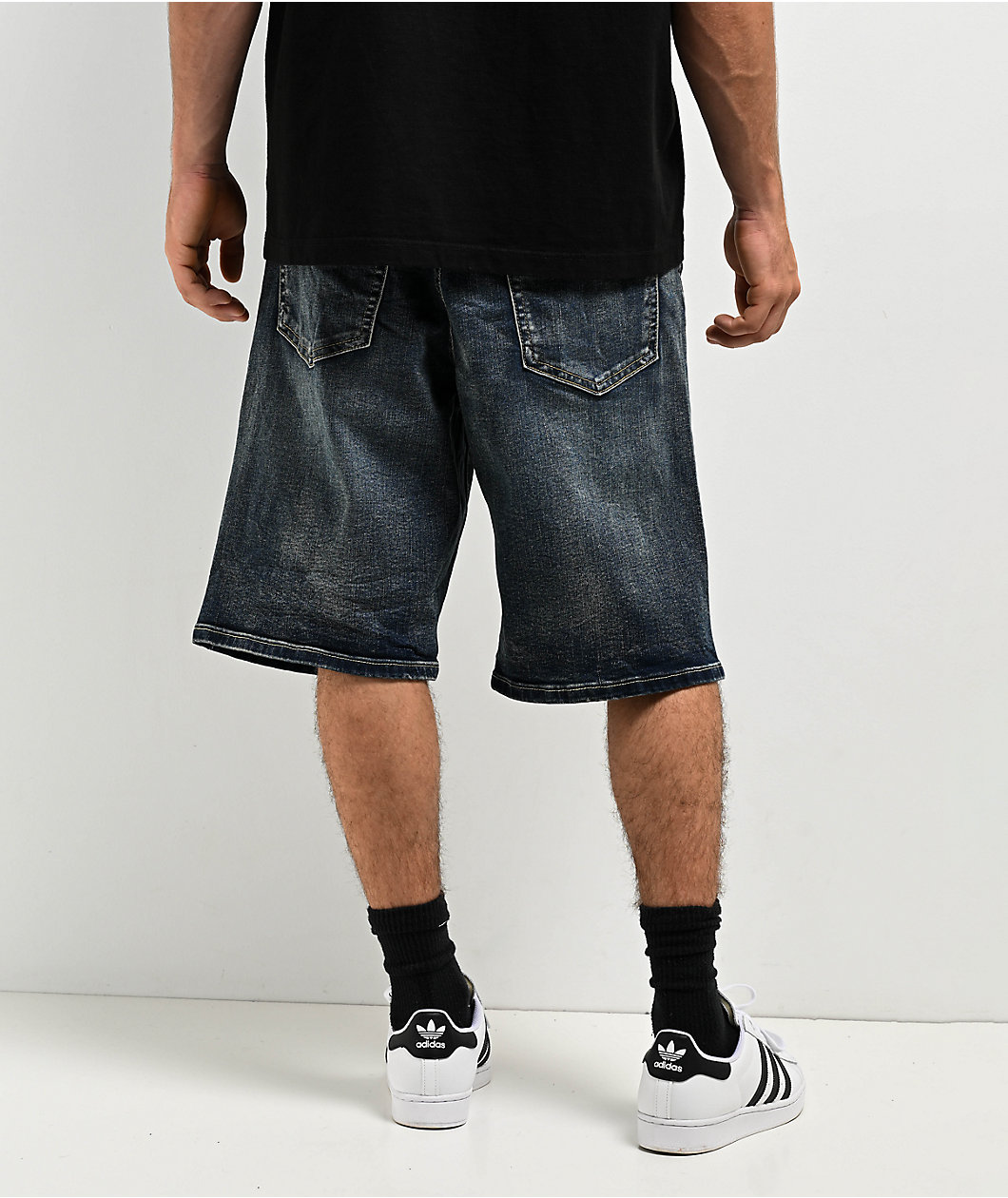 Pro Club Heavyweight Relaxed Dark Stonewash Denim Shorts