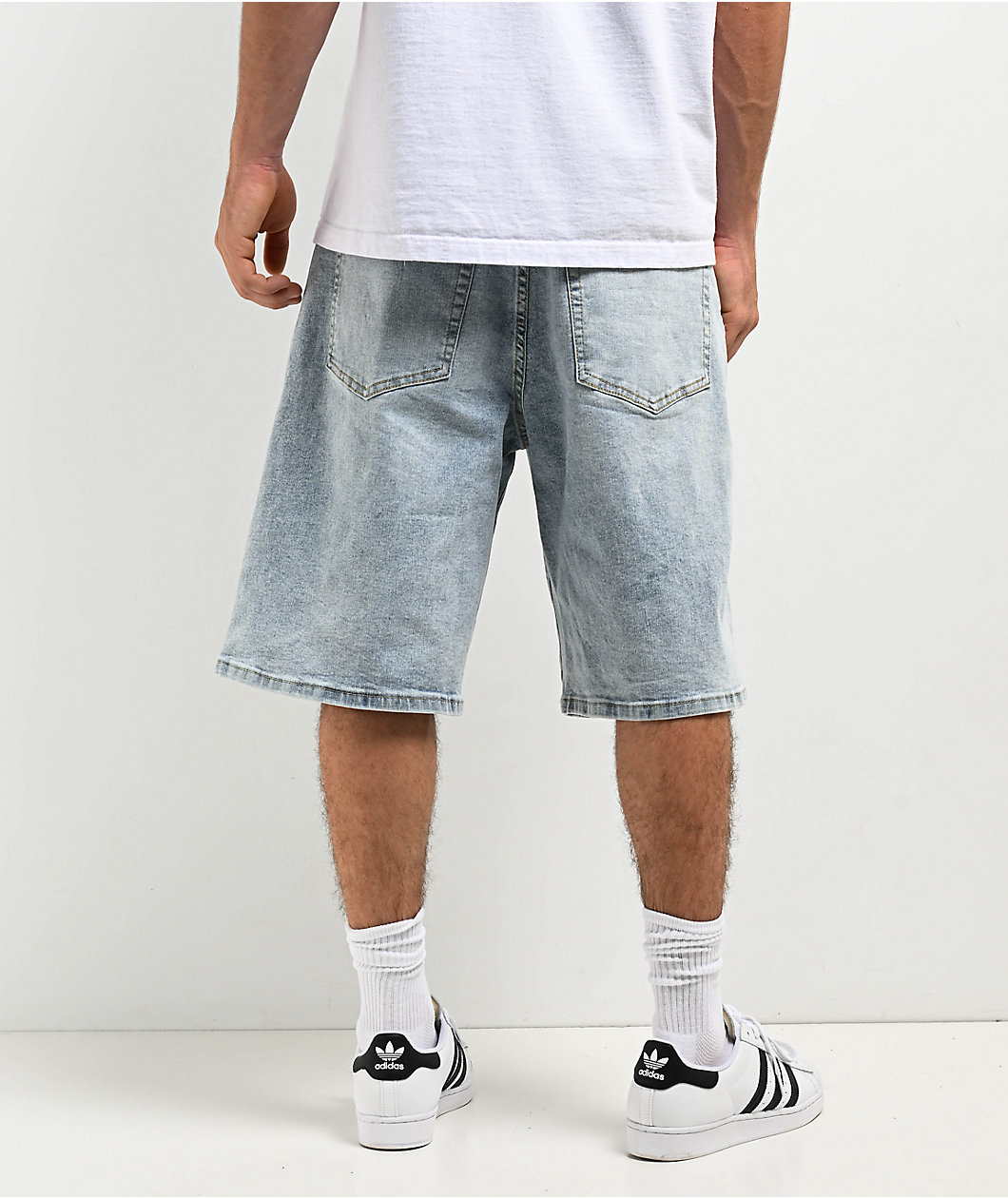 Pro Club Heavyweight Relaxed Fit Light Stonewash Denim Shorts