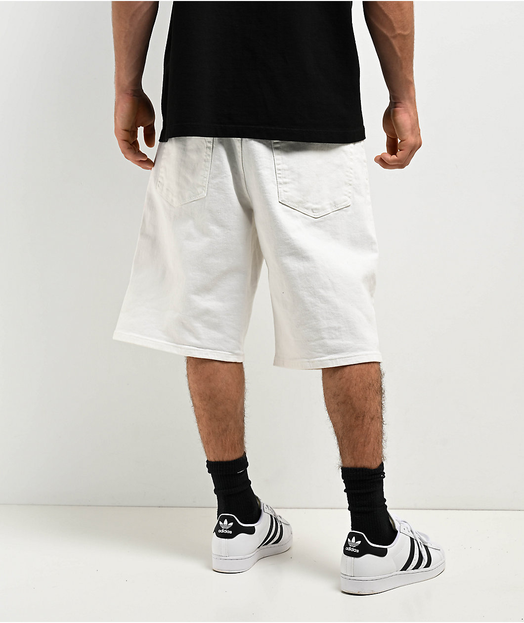 Pro Club Heavyweight Relaxed Snow White Denim Shorts