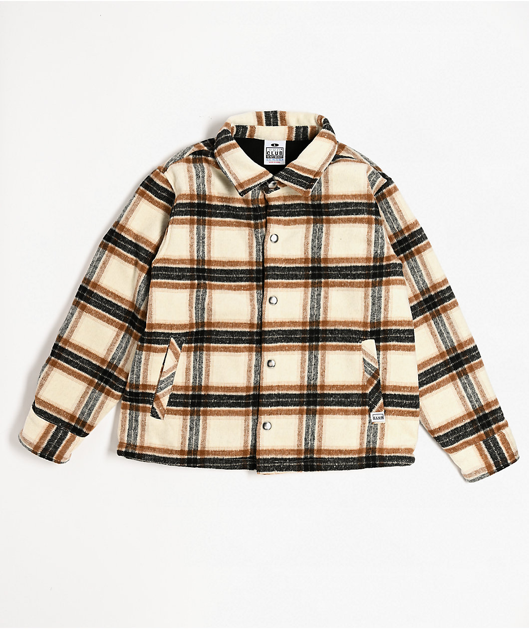 Pro Club Kids Brown Cream Plaid Flannel Jacket