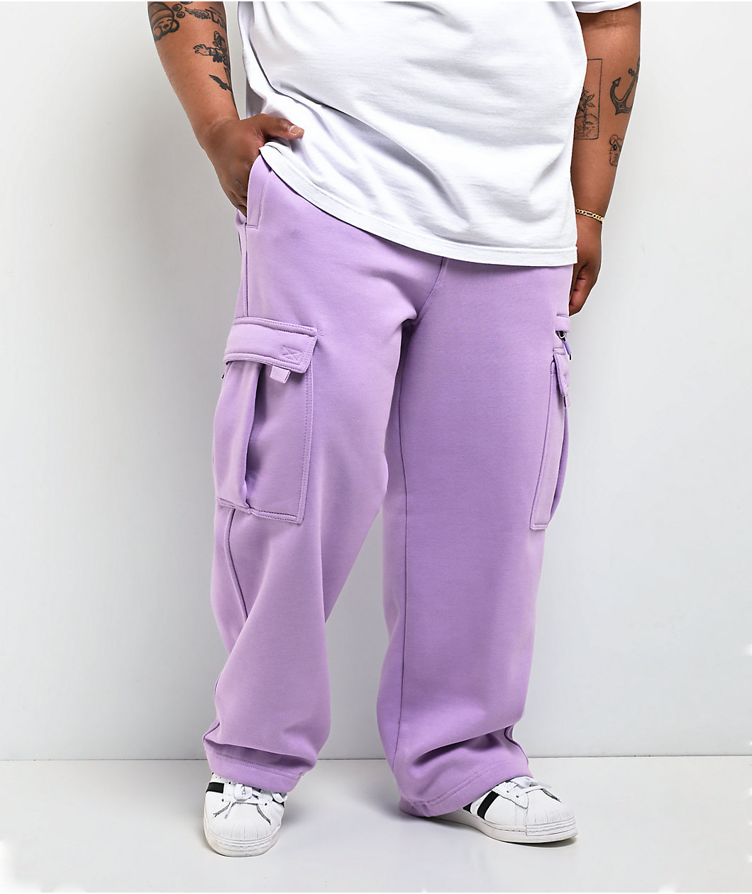 Pro Club Lavender Heavyweight Cargo Sweatpants