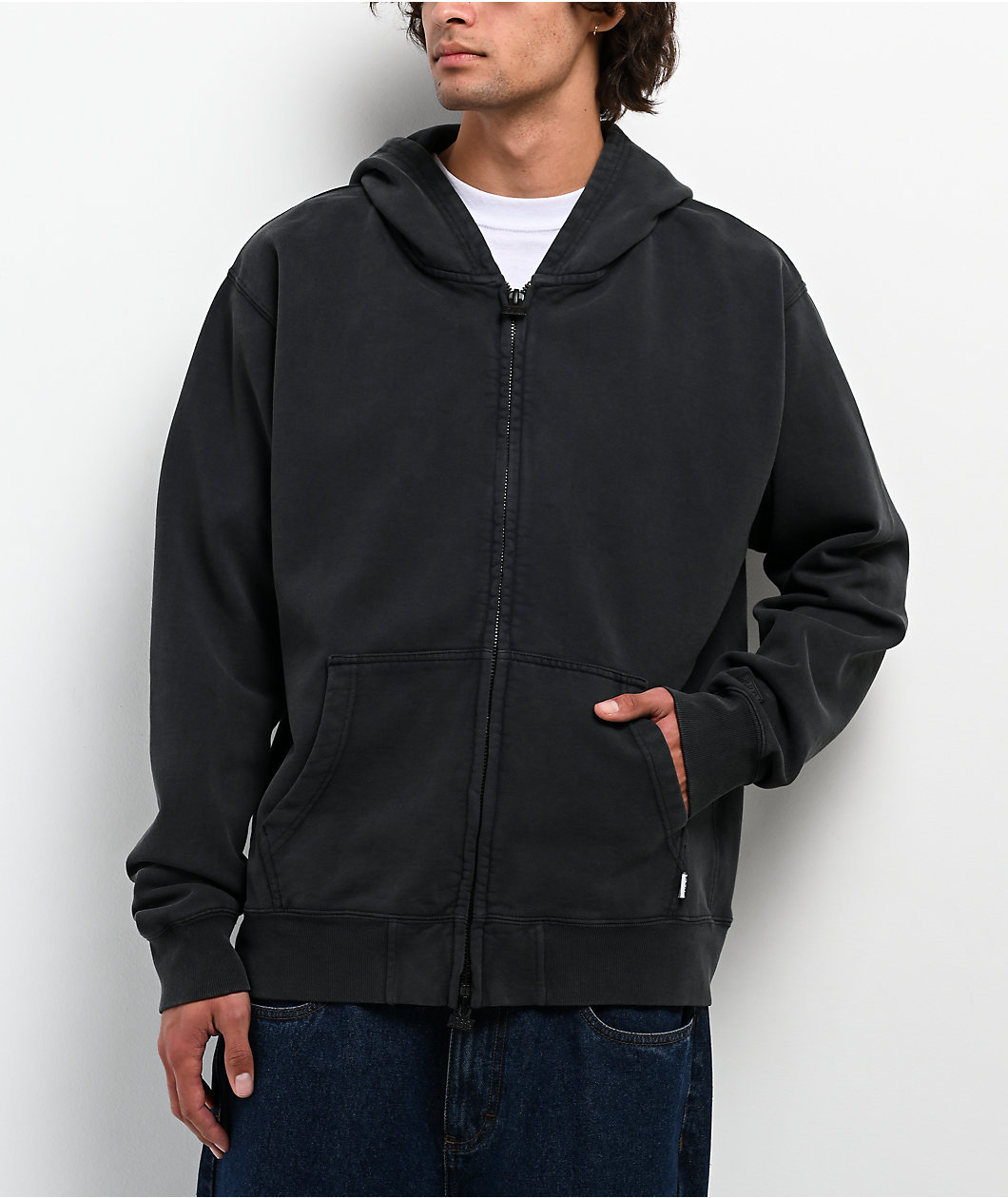 Pro Club Vintage Black Zip Hoodie