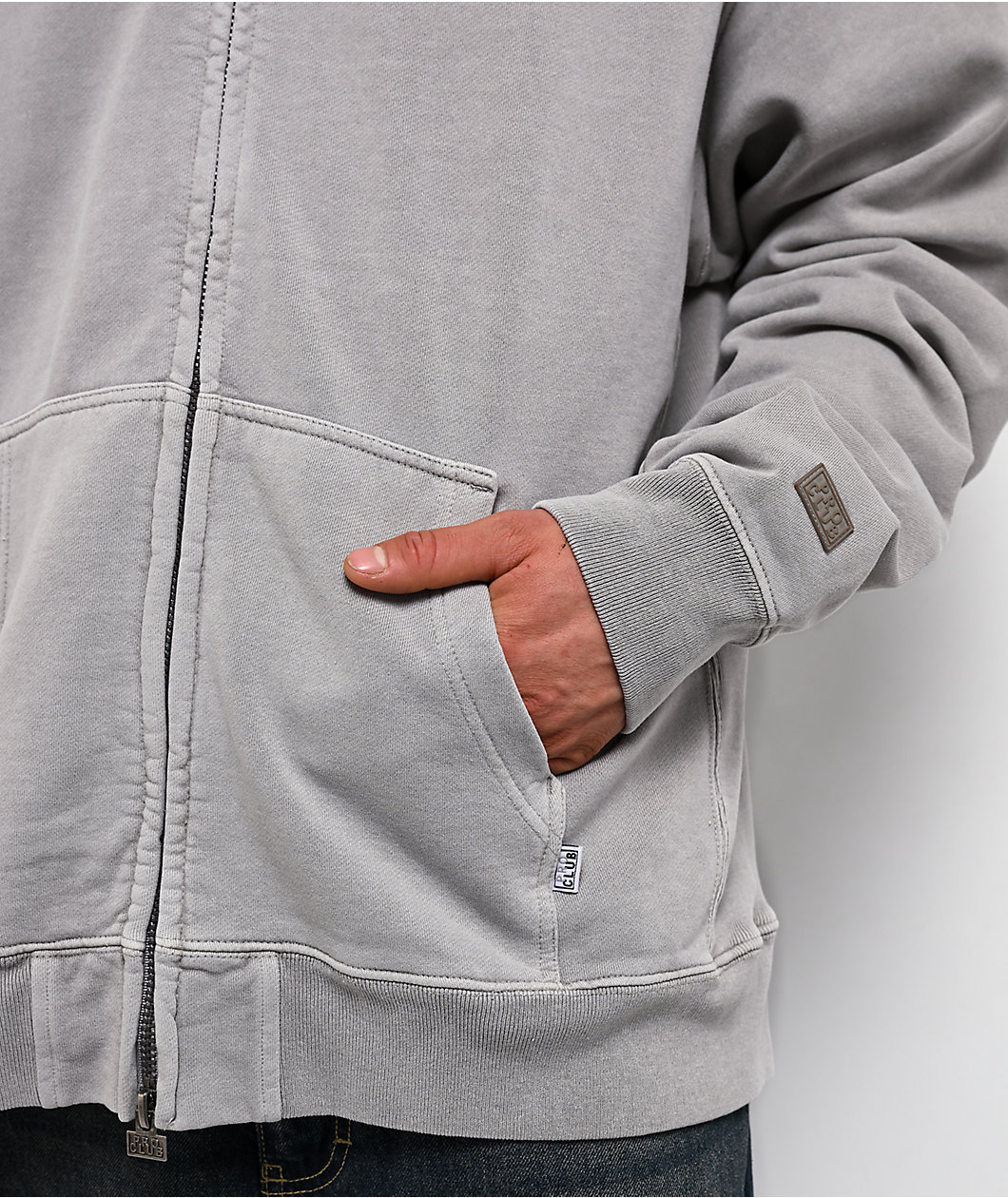 Pro Club Vintage Silver Wash Heavyweight Zip Hoodie