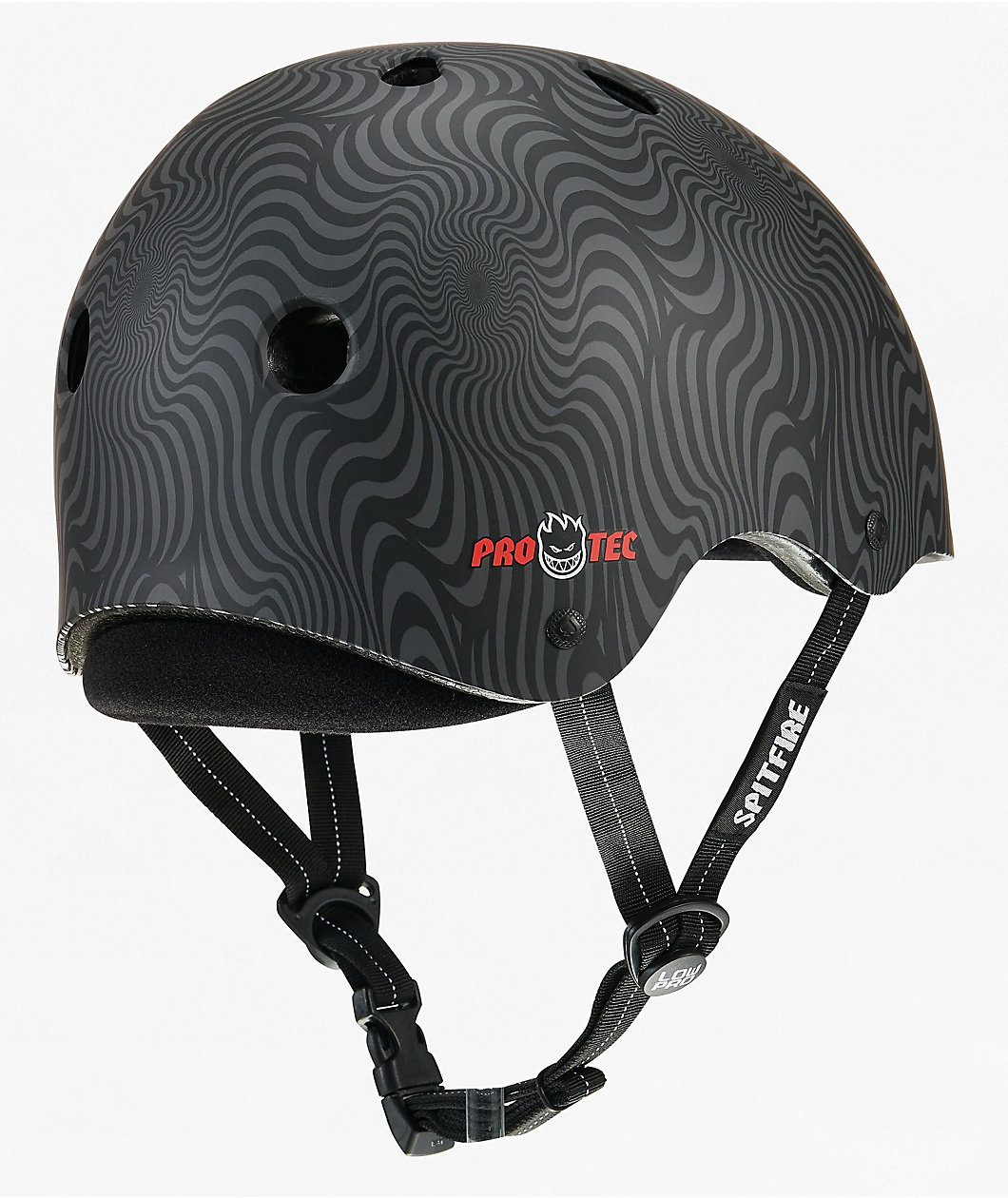 Pro-Tec x Spitfire Low Pro Certified Black Swirl Skateboard Helmet