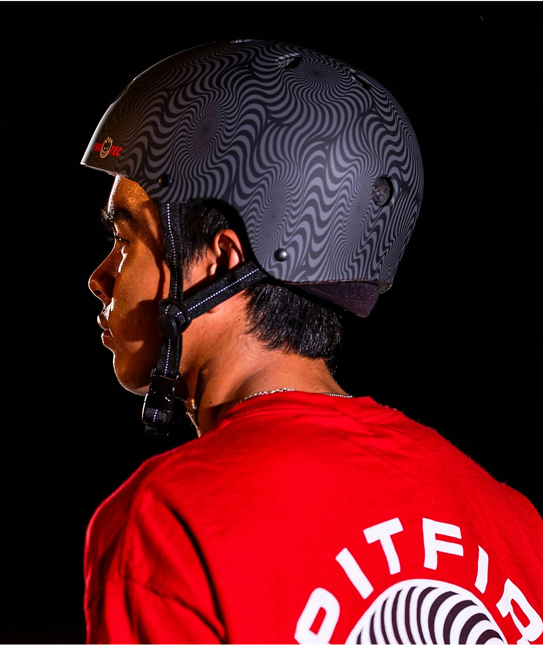 Pro-Tec x Spitfire Low Pro Certified Black Swirl Skateboard Helmet