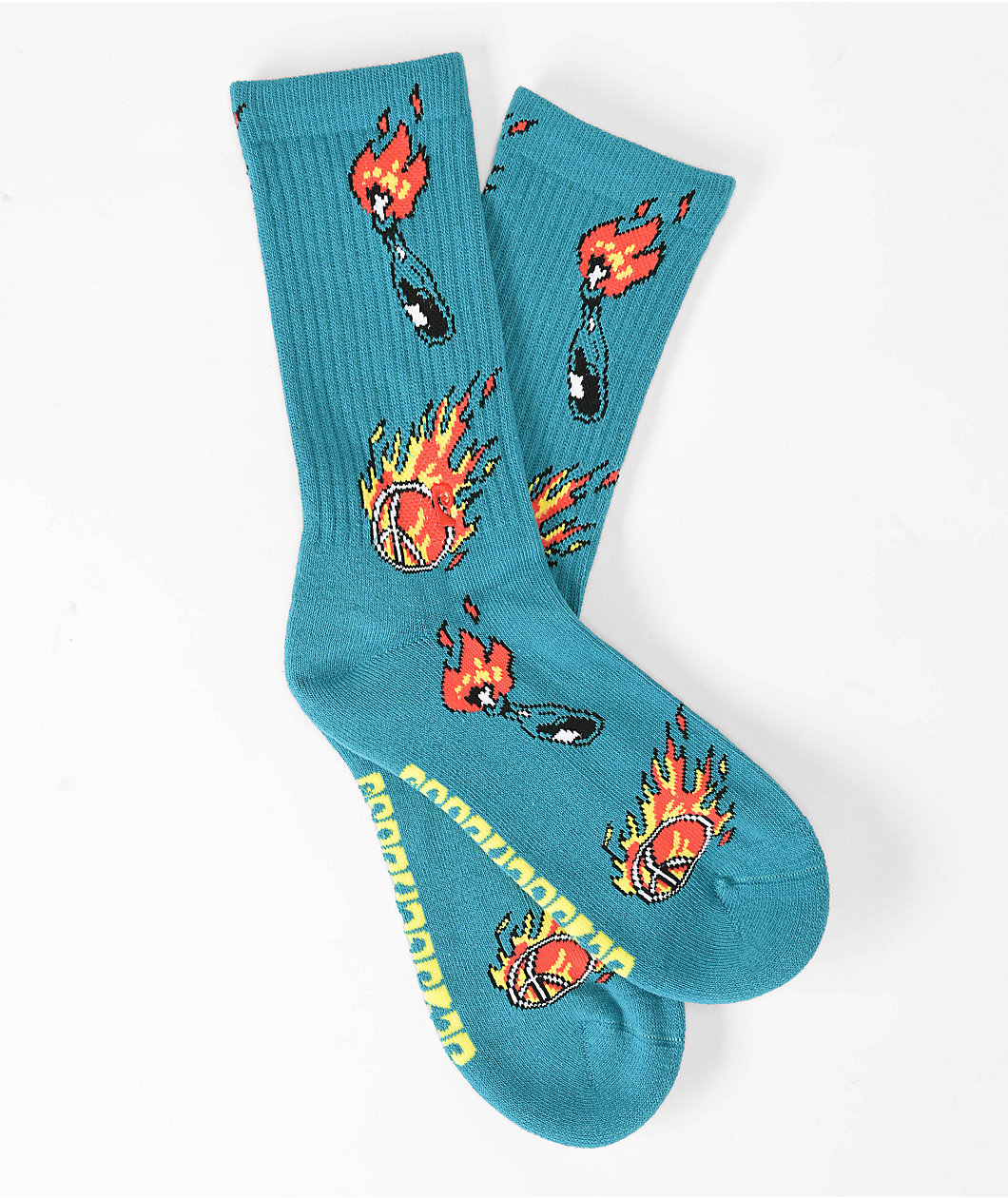 Psockadelic Fight 4 Peace Teal Crew Socks