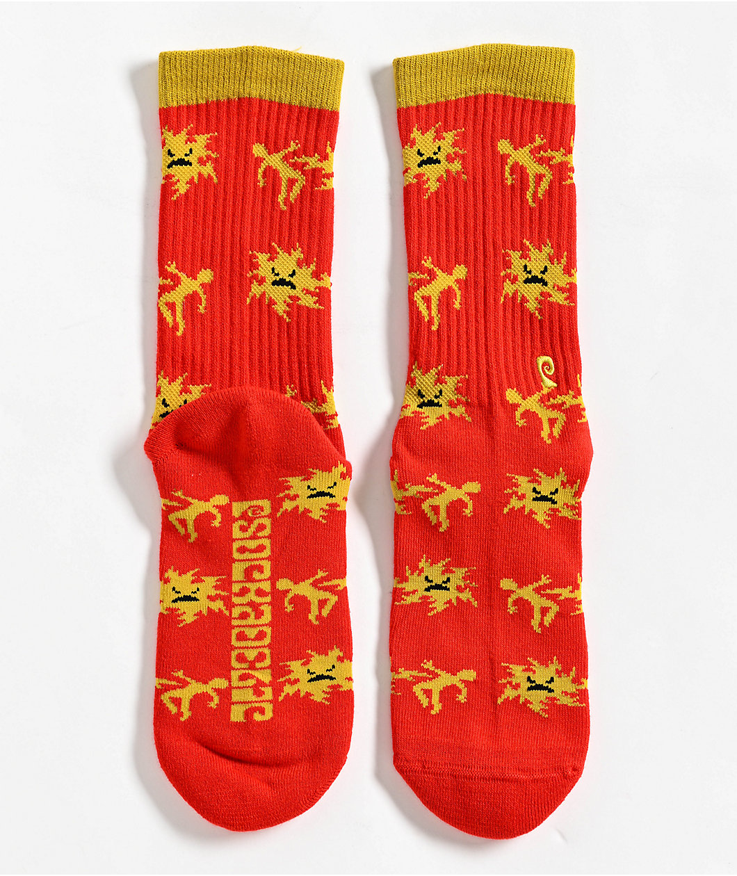 Psockadelic High Voltage Red Crew Socks