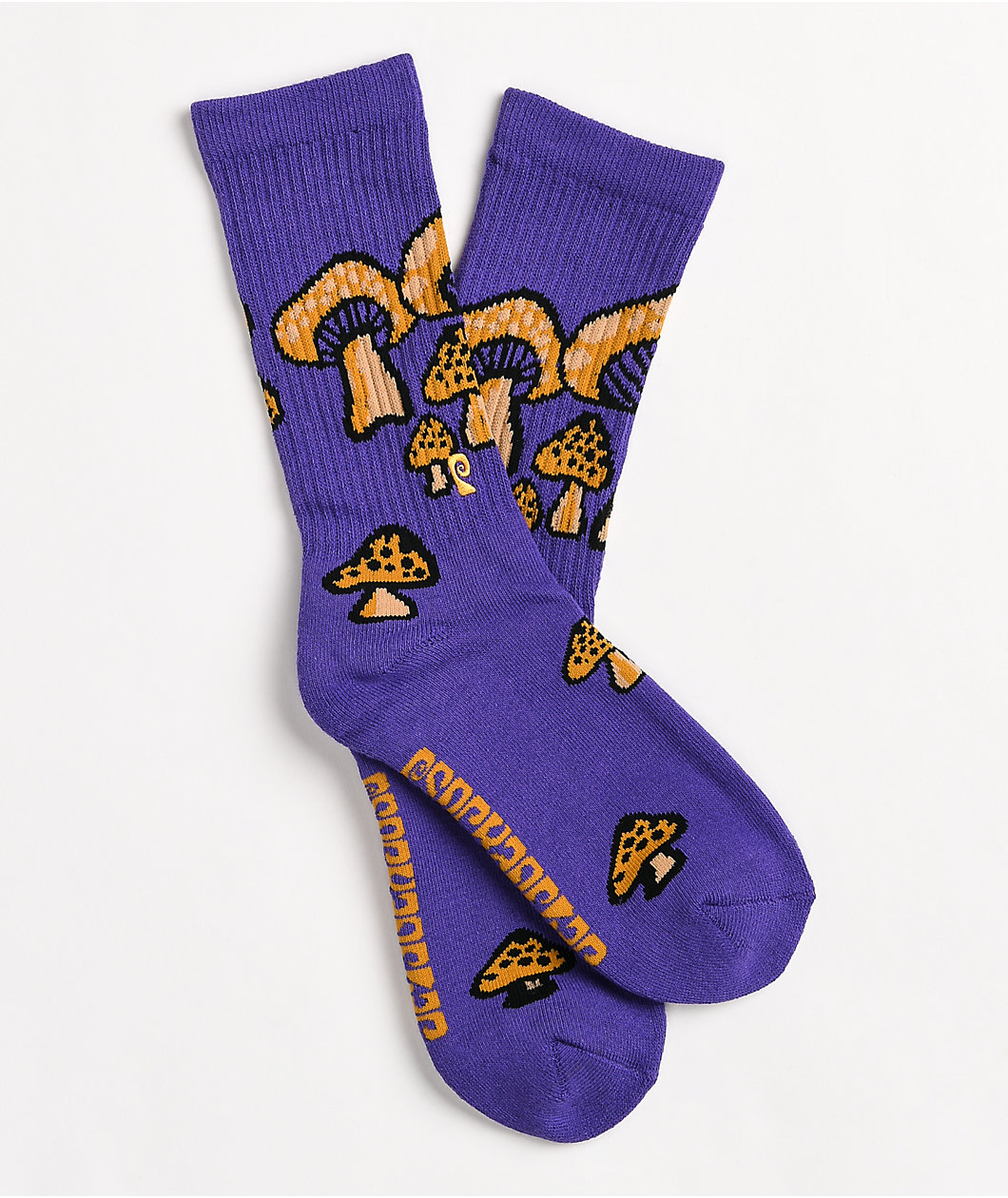 Psockadelic Vintage Shrooms Purple Crew Socks