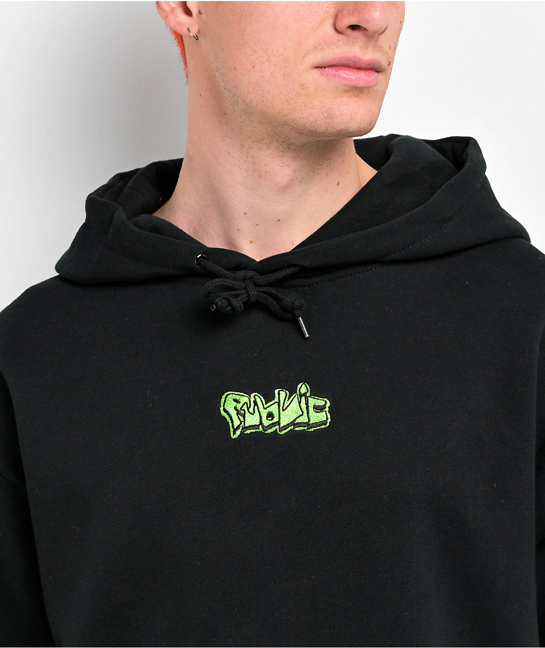 Public Block Letter Black Hoodie