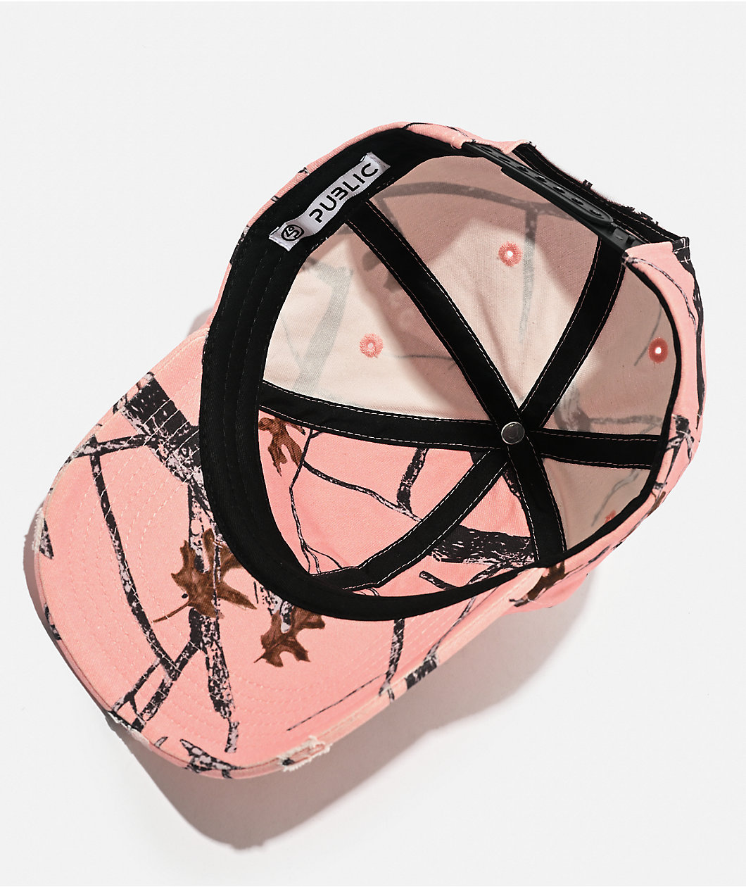 Public College Pink Camo Snapback Hat