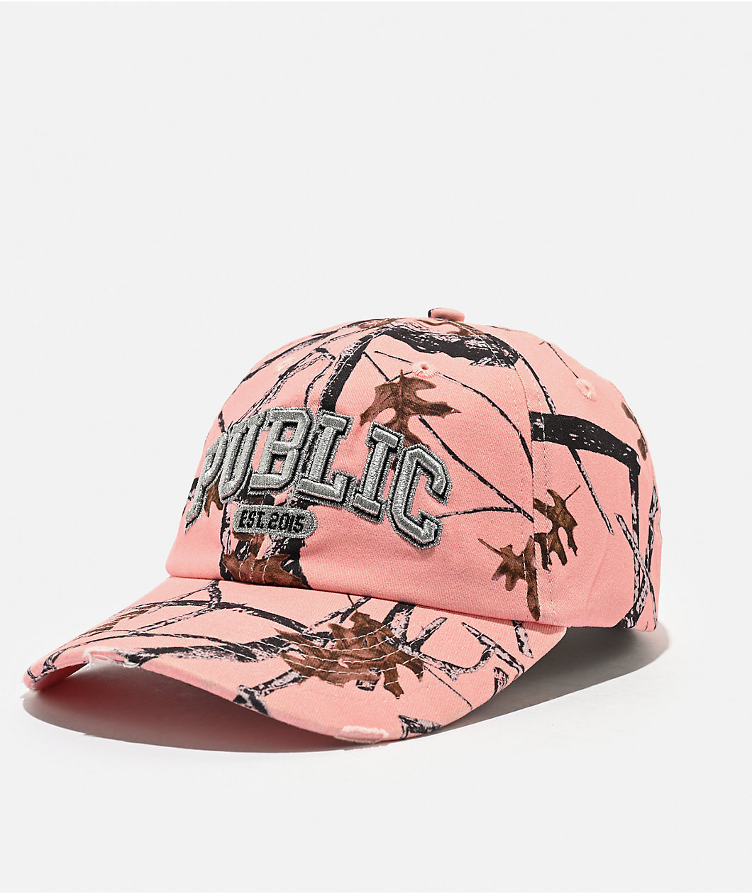 Public College Pink Camo Snapback Hat