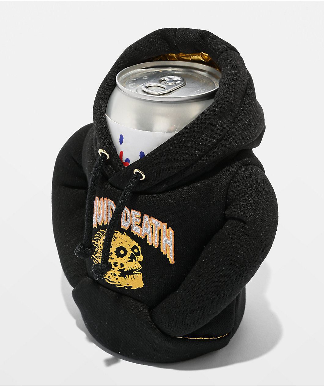 Puffin x Liquid Death The Death Drip Black Hoodie Can Cooler