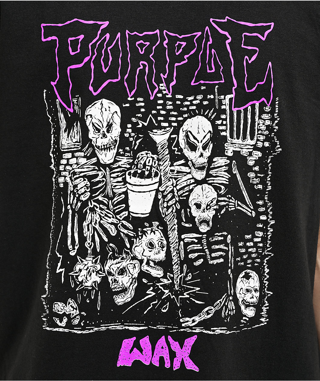 Purple Wax Metal Band Black T-Shirt