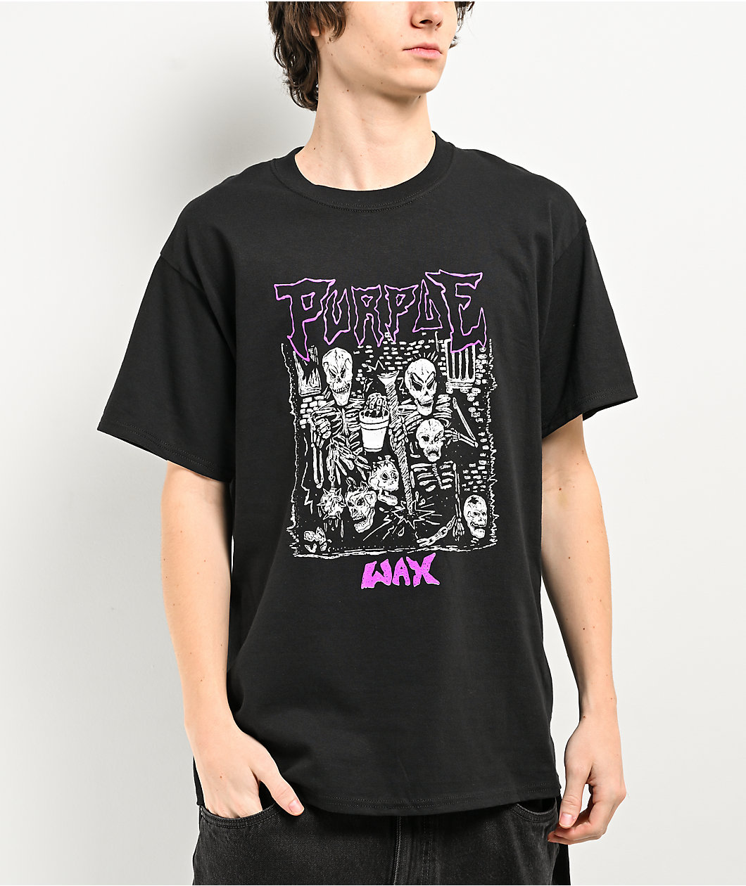 Purple Wax Metal Band Black T-Shirt