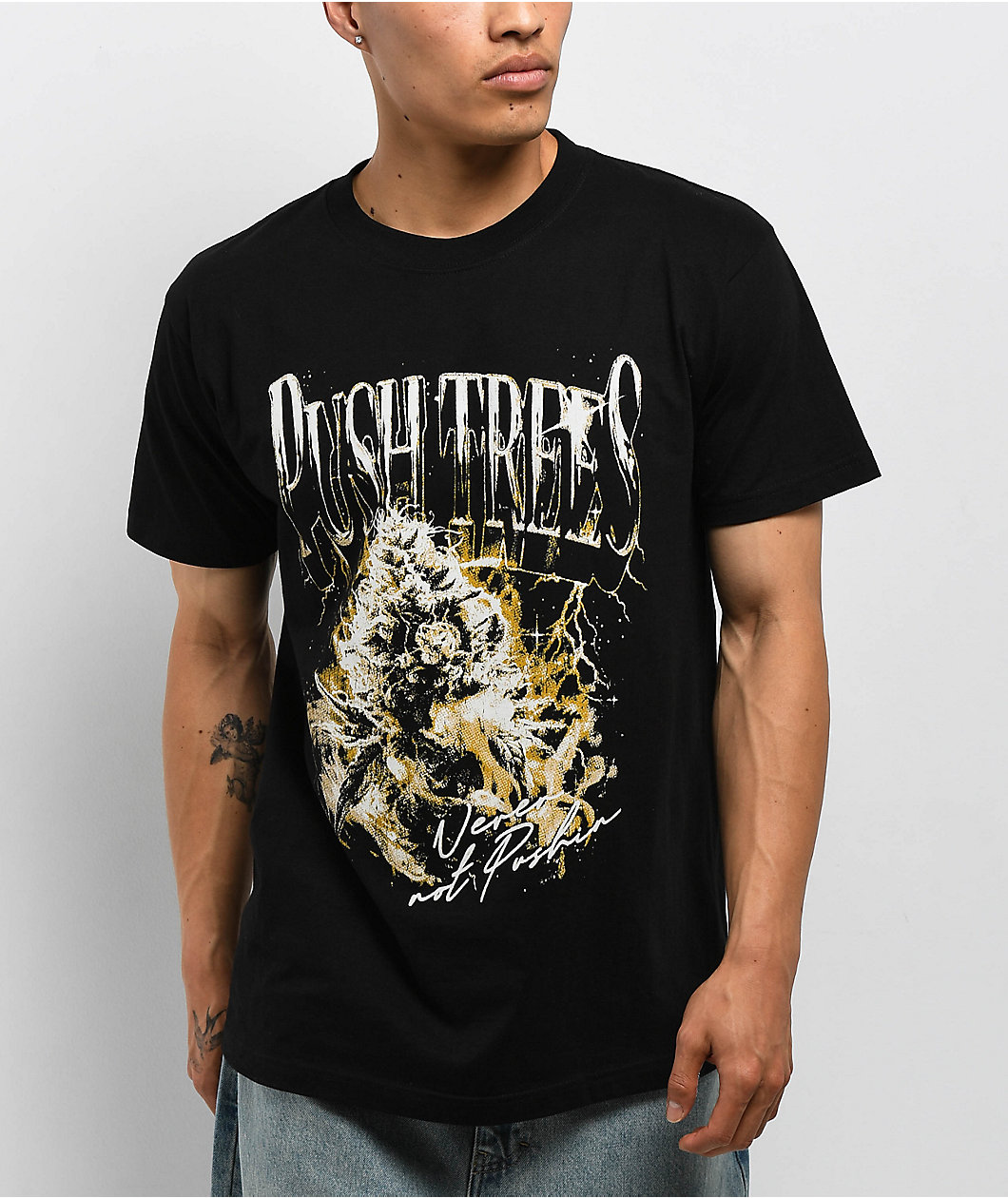 Push Trees Rapper Weed Black T-Shirt