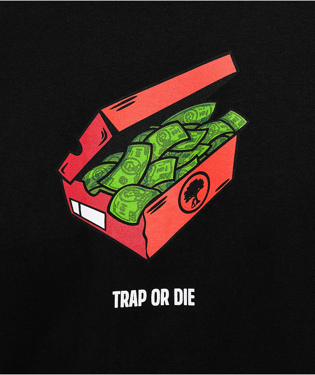 Push Trees Shoe Box Money Black T-Shirt