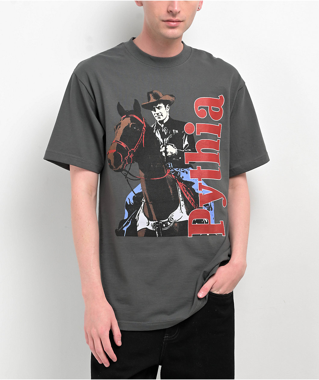 Pythia Vintage Cowboy Charcoal T-Shirt